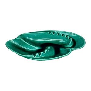 Vintage Ceil Oriel MCM Ceramic Ashtray Oblong Teal Green Retro 1960's USA  821